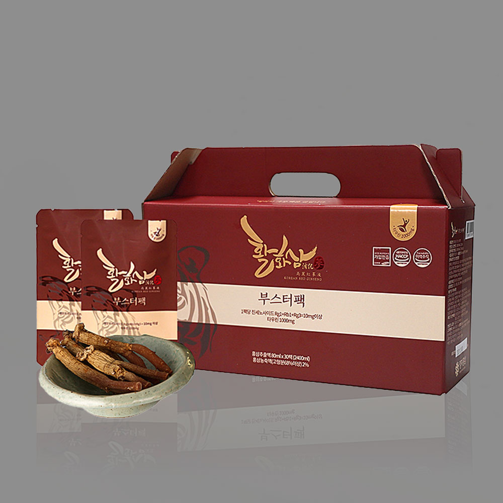 진세노사이드 11mg 홍삼진액 부스터팩 선물세트 80ml 양지홍삼 30포, 1개