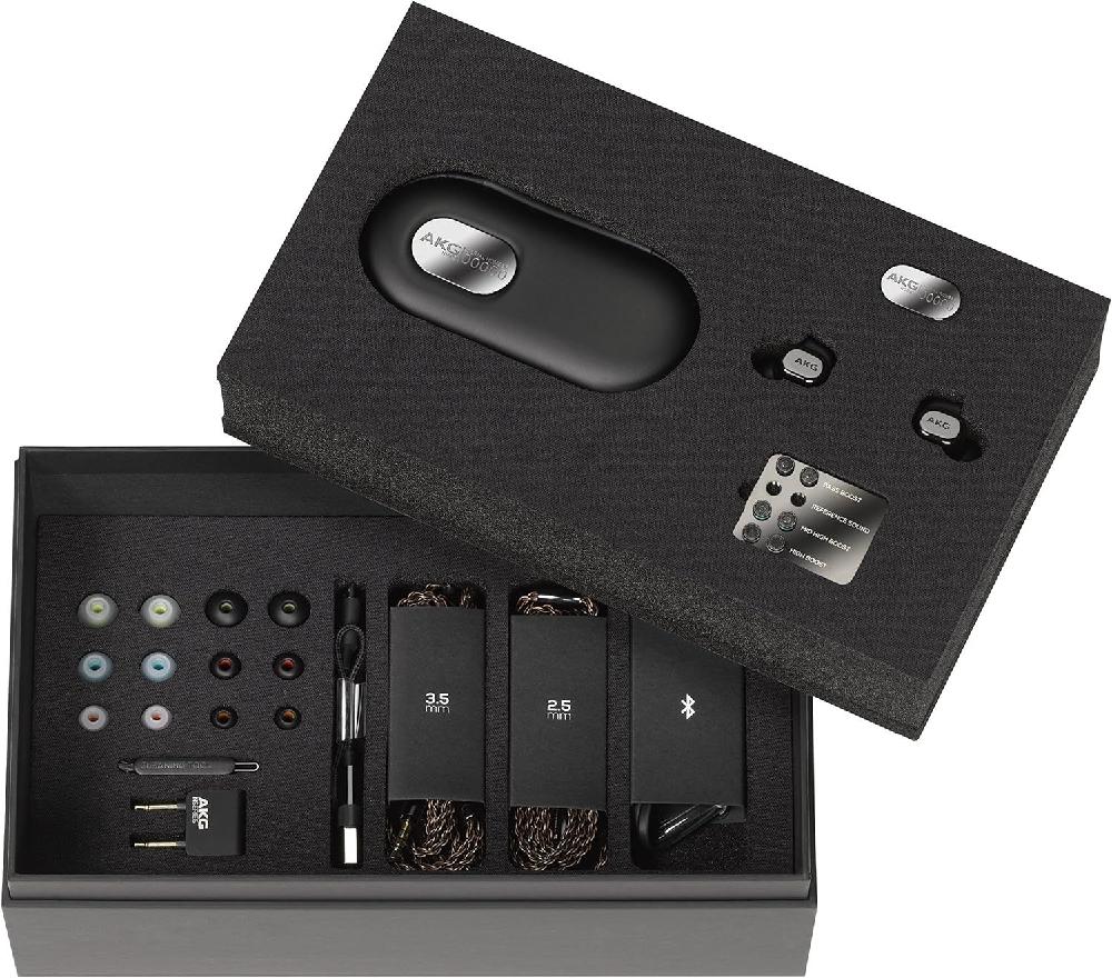 AKG N5005 레퍼런스 클래스 5 드라이버 구성 인 이어 헤드폰 미국 버전 검정색 이미지 6