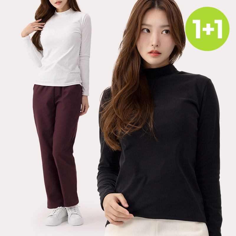 에버라스트 여성 기모 반목티 모크넥 + 윈터라이즈 본딩팬츠 - 상품 이미지