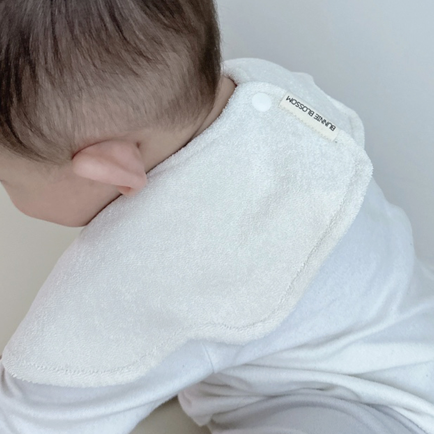 바니블라썸 턱받이 아기 빅라운드테리 테리빕 유아 턱받이 두겹 페일블루 국내제작