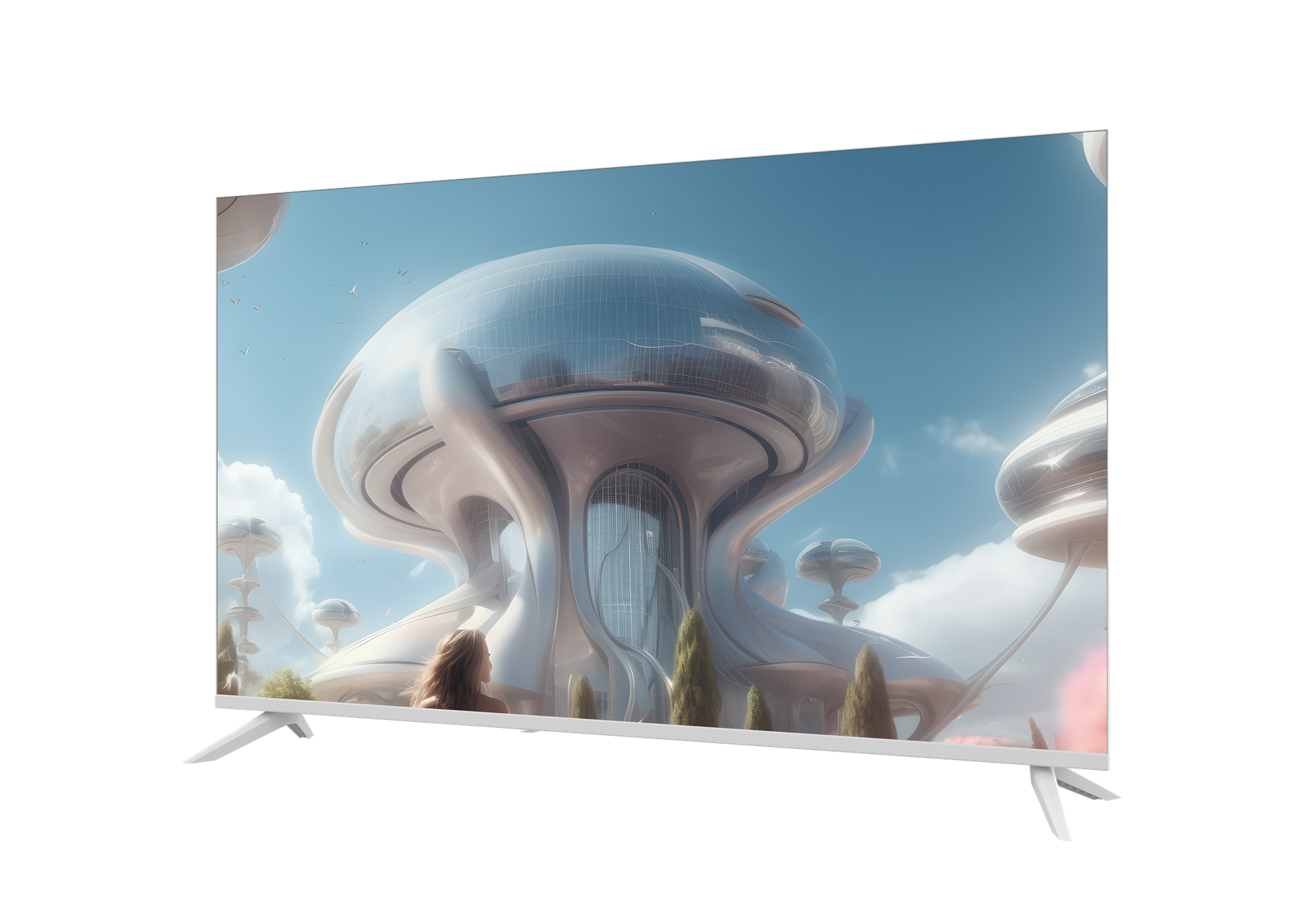 와이드뷰 QLED 127cm(50인치) UHD 4K TV 화이트색상 구글 스마트TV QWGE50UT1 단품 택배 - 상세 이미지 2