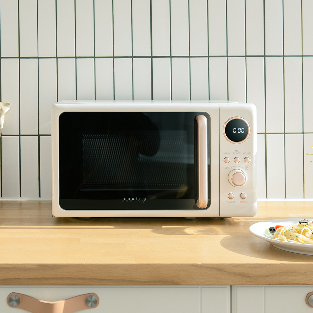 쿠잉 레트로 전자렌지 MM-ER20A 크림 전자랜지 미니 소형 원룸 가정용