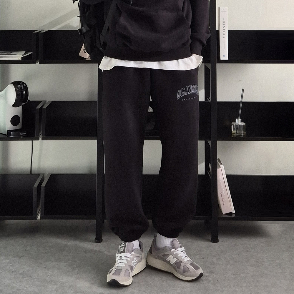 남자 조거팬츠 트레이닝 밴딩 남성기모바지 남자겨울바지 - 상품 이미지