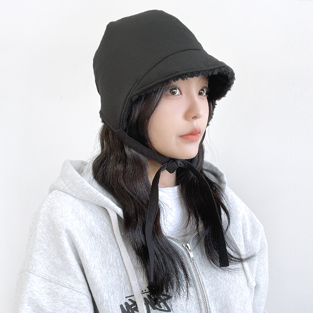 와플 뽀글이 덤블 패딩 여성 벙거지 겨울 버킷햇 보넷 귀달이모자 - 상품 이미지