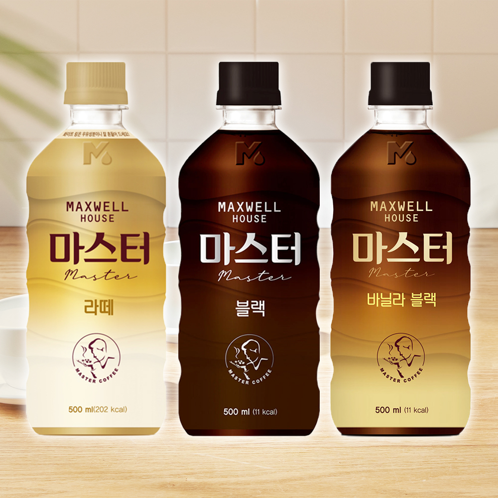 MH 맥스웰 마스터 라떼+블랙+바닐라블랙 500ml x 각 6개씩 18개 / 커피음료 - 상품 이미지
