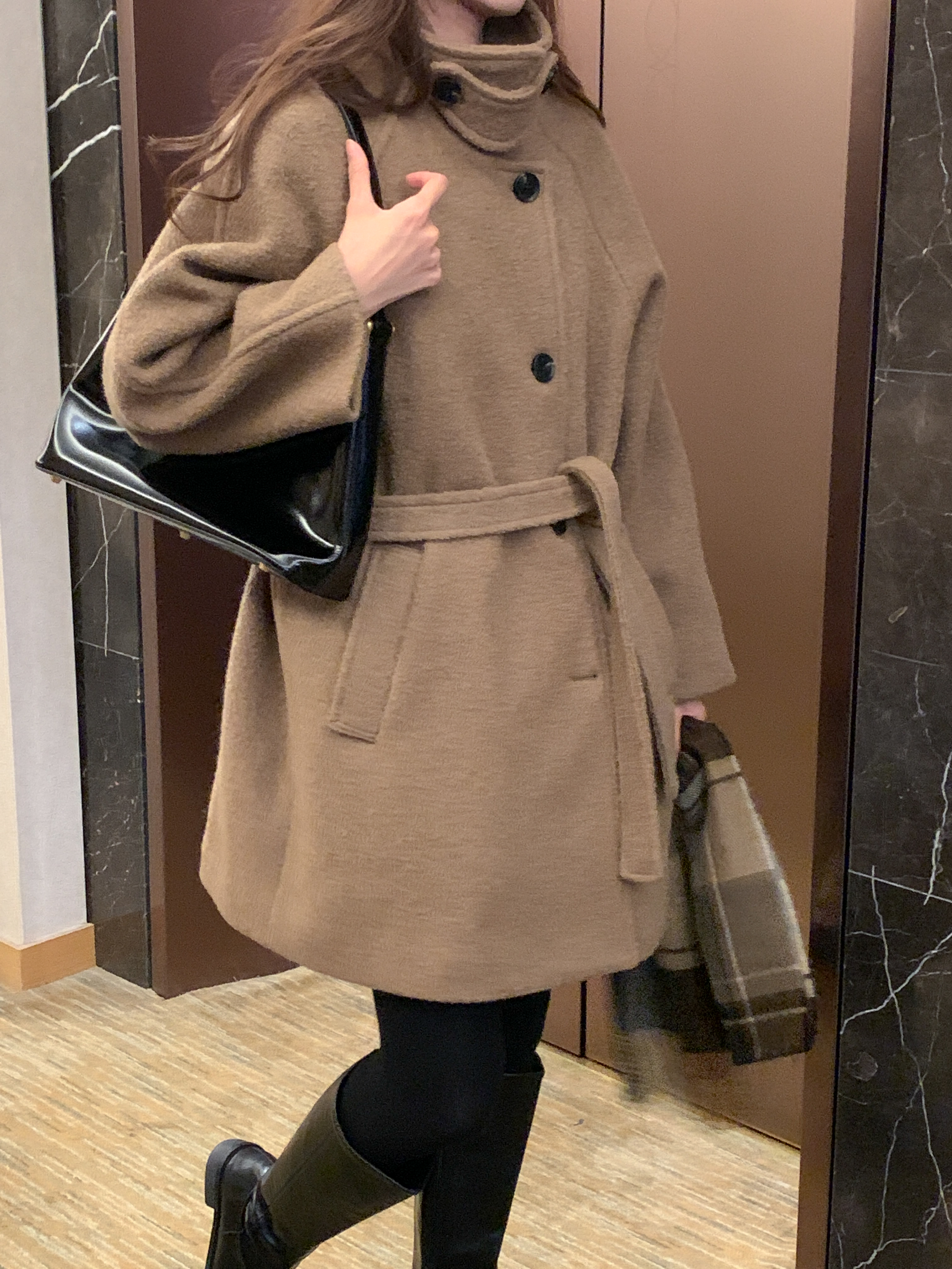 [24 f/w코트] 헤르몬 헤나 하이넥 부클 하프코트 울100 누빔 퀼팅 핸드메이드 640 상세 이미지 128