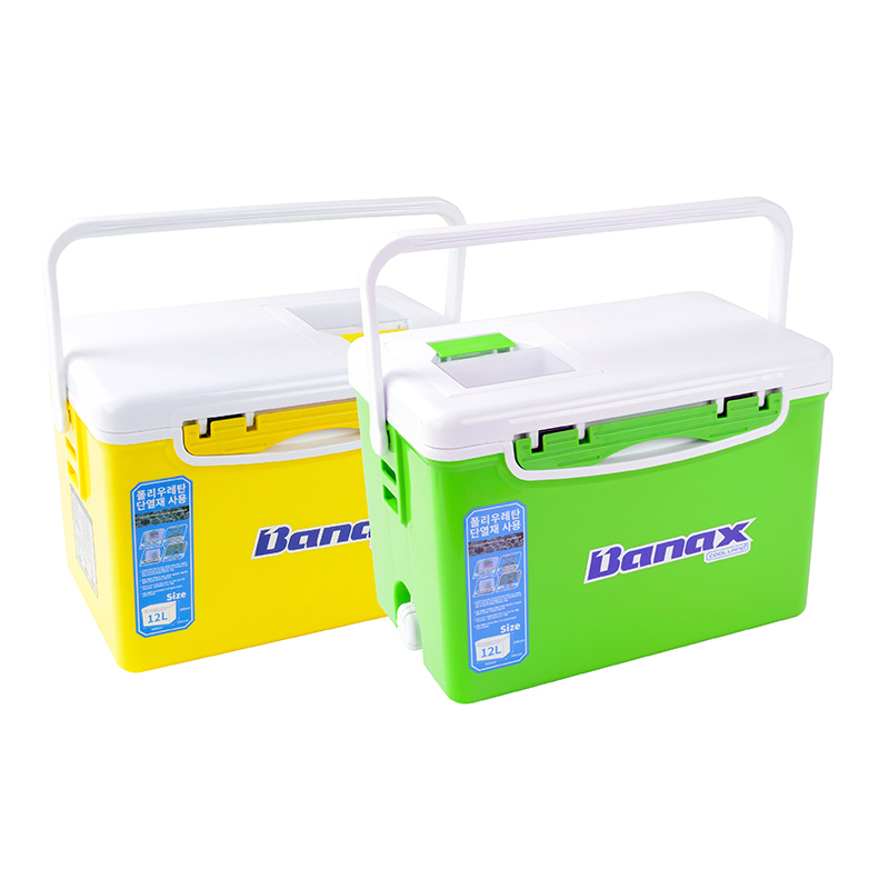 바낙스 원터치 양면 개폐형 상단 보조 투입구 아이스박스 2100 12리터 소형 쿨러 캠핑용