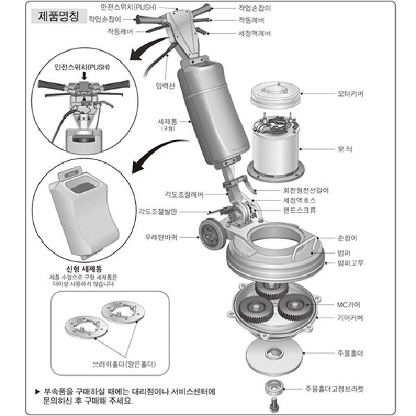 20인치 바닥광택기 대리석 화강암 건물로비 마루광택기 전기식 - 상세 이미지 5