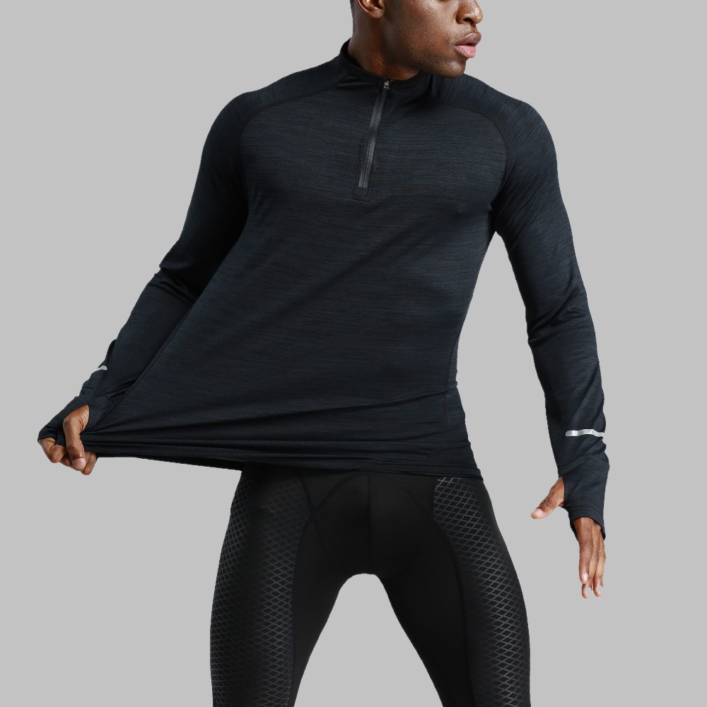 겨울러닝복 러닝하프집업 겨울 마라톤복장 러닝상의 운동복 헬스복 - 상품 이미지