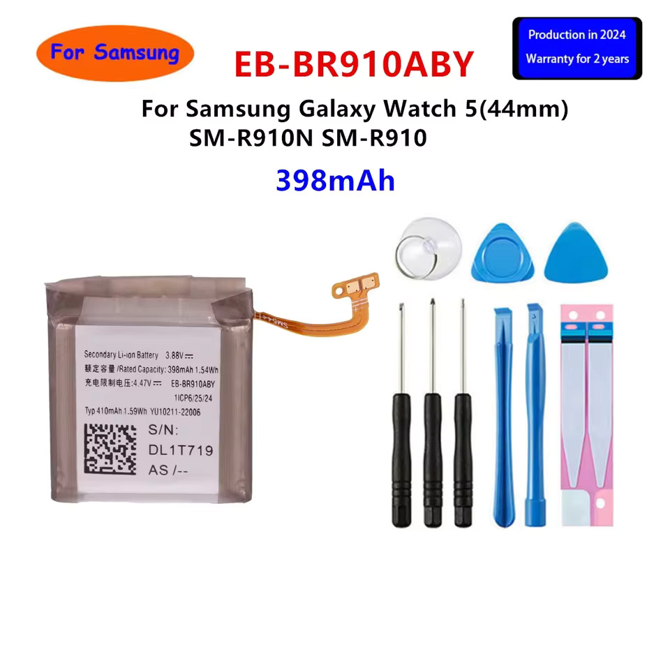 삼성 호환 갤럭시 워치용 EB-BR900ABY EB-BR910ABY EB-BR925ABY 스마트 워치 배터리 및 도구 5 프로 40mm 44mm 45mm : 돈나무20