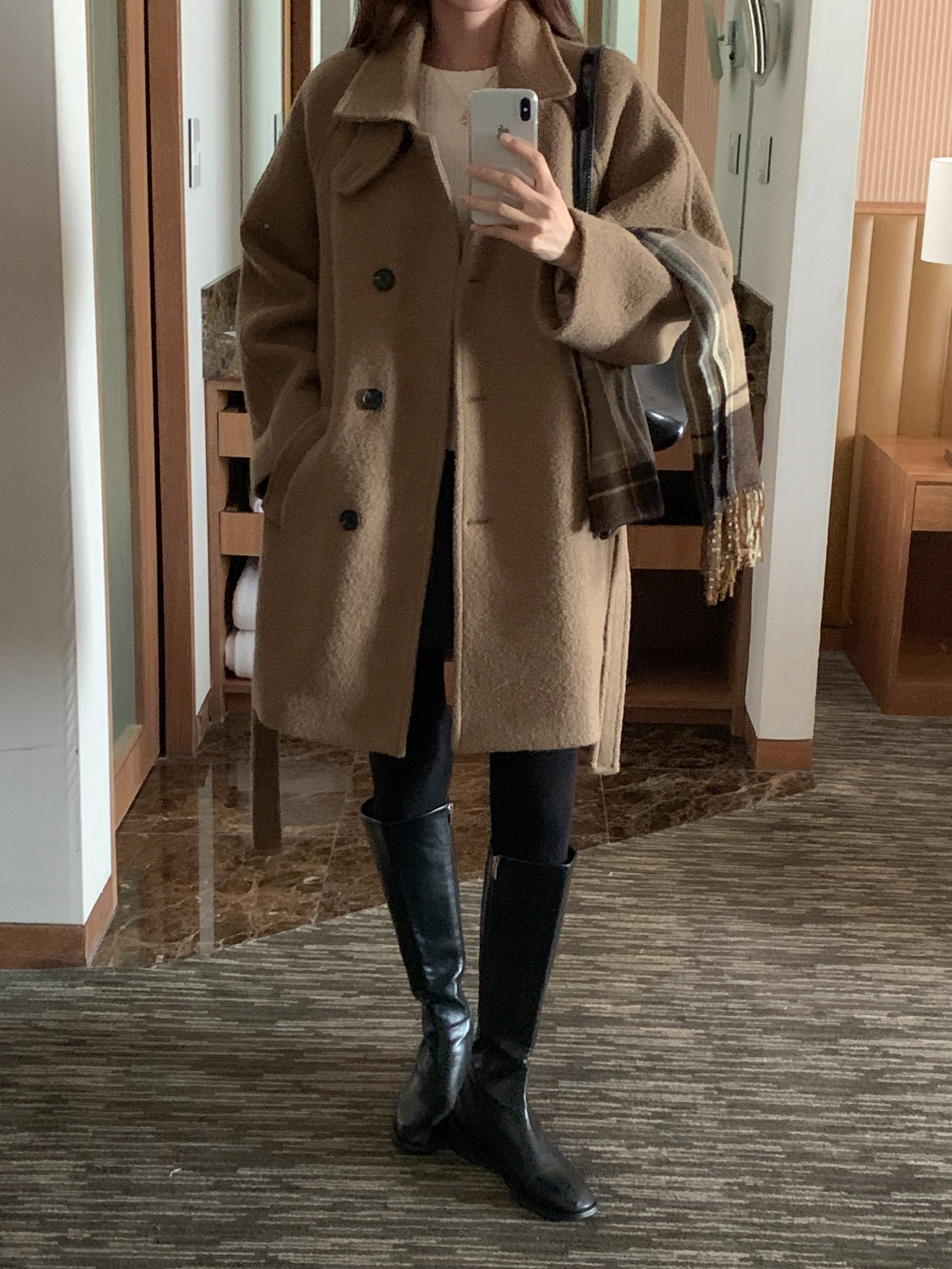 [24 f/w코트] 헤르몬 헤나 하이넥 부클 하프코트 울100 누빔 퀼팅 핸드메이드 640 상세 이미지 100