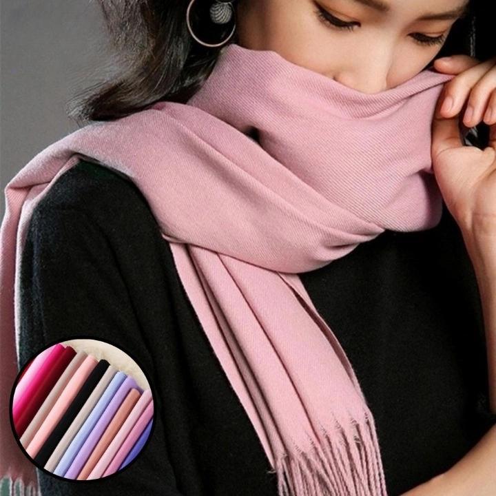와이드 겨울 목도리 여성 넓은 목도리 캐시미어 핑크 목도리