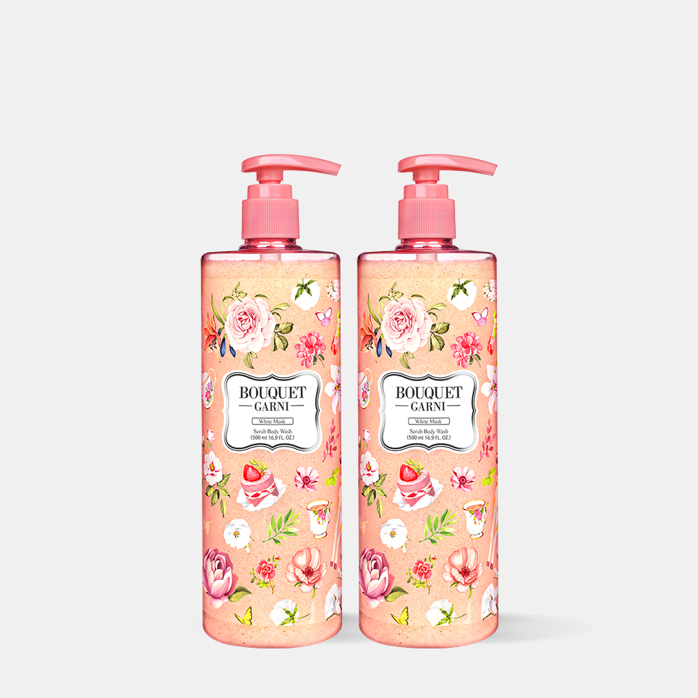 [2개] 부케가르니 스크럽 바디워시 화이트머스크향 500ml - 상품 이미지