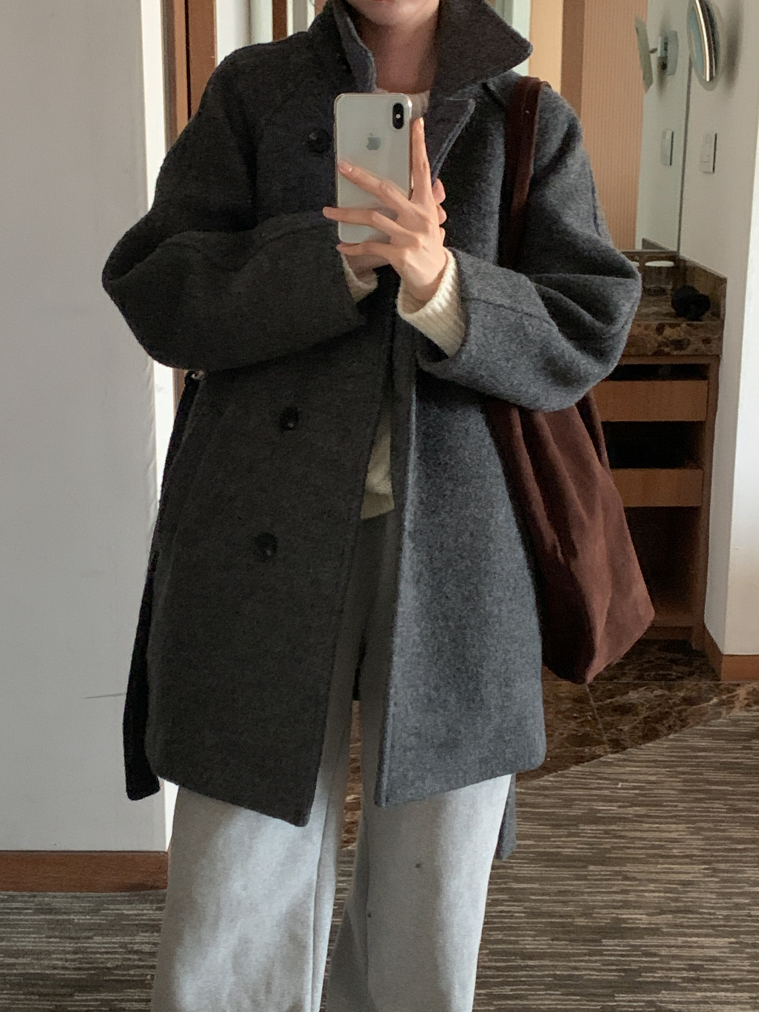 [24 f/w코트] 헤르몬 헤나 하이넥 부클 하프코트 울100 누빔 퀼팅 핸드메이드 640 상세 이미지 26