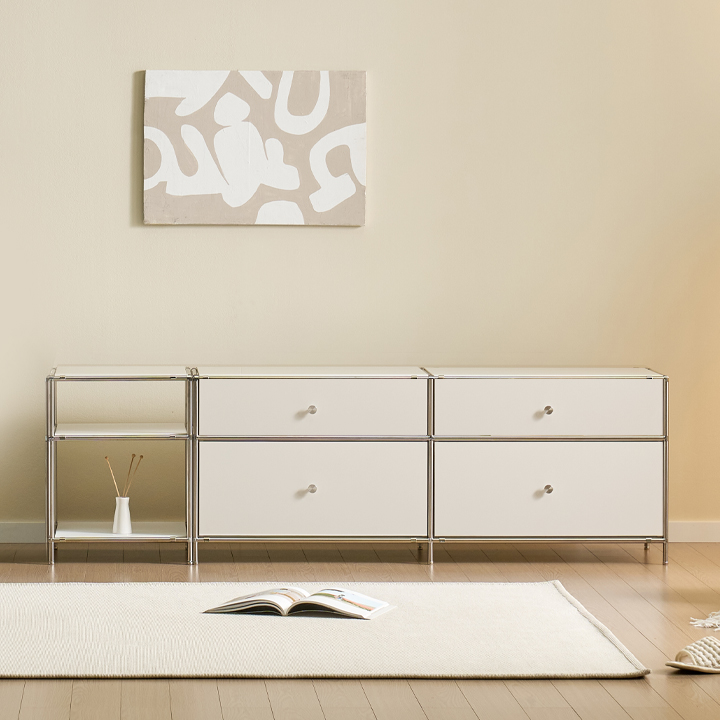 헤이몰리 헤이즈 미드센츄리 모듈 2단 1325 서랍장 거실장+2단 400 협탁