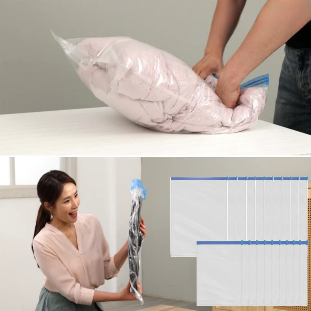 쇼킹압축왕 압축팩 진공팩 특대형 대형 1세트 겨울옷보관 의류 이불 여행용