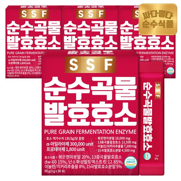 순수식품 곡물 발효 효소 4박스(120포) 프로바이오틱스 김치유산균 : 주식회사 케이티알파
