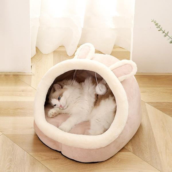 반려 방석 달콤한 고양이 침대 매트 애완 동물 따뜻한 바구니 아늑한 새끼 안락 쿠션 집 텐트 매우 부드러운 세척 가능한 : 밀레네몰