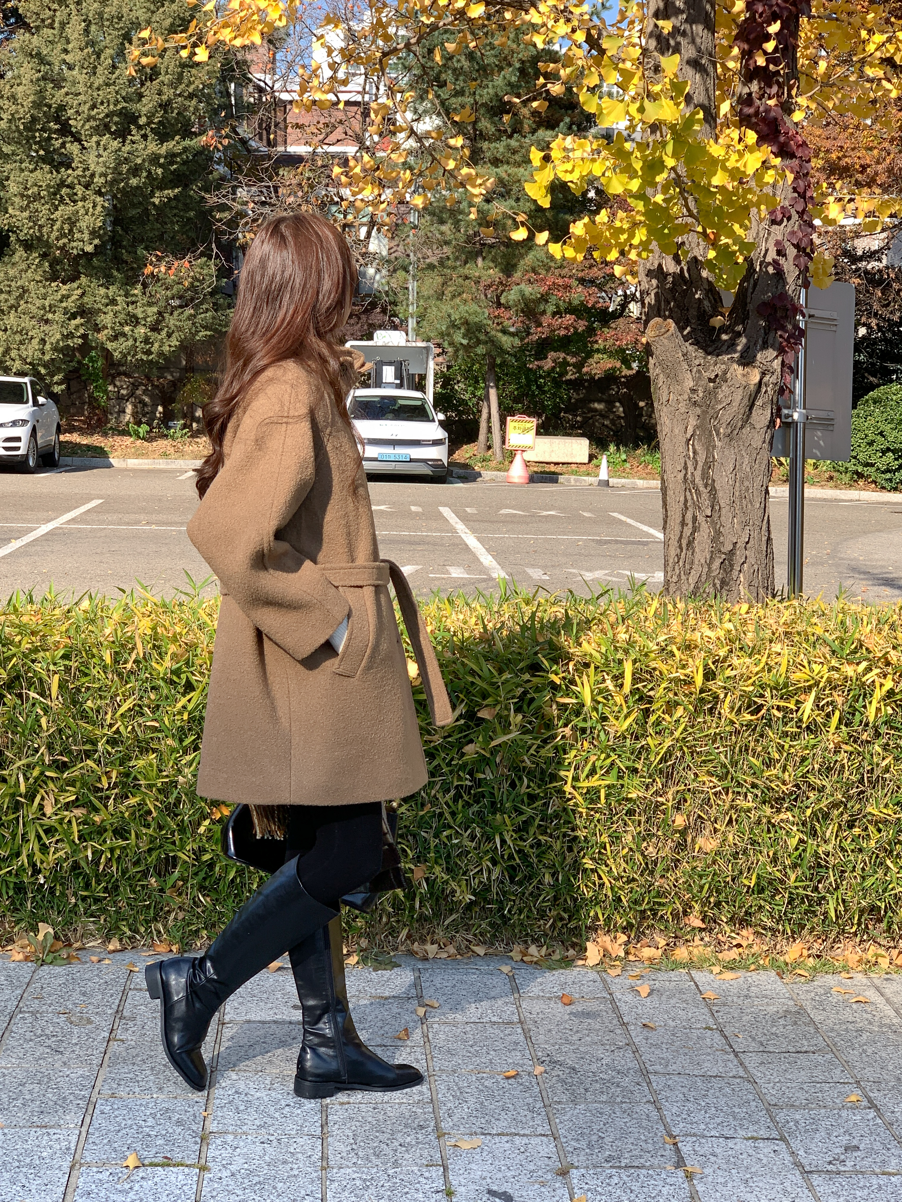 [24 f/w코트] 헤르몬 헤나 하이넥 부클 하프코트 울100 누빔 퀼팅 핸드메이드 640 상세 이미지 14