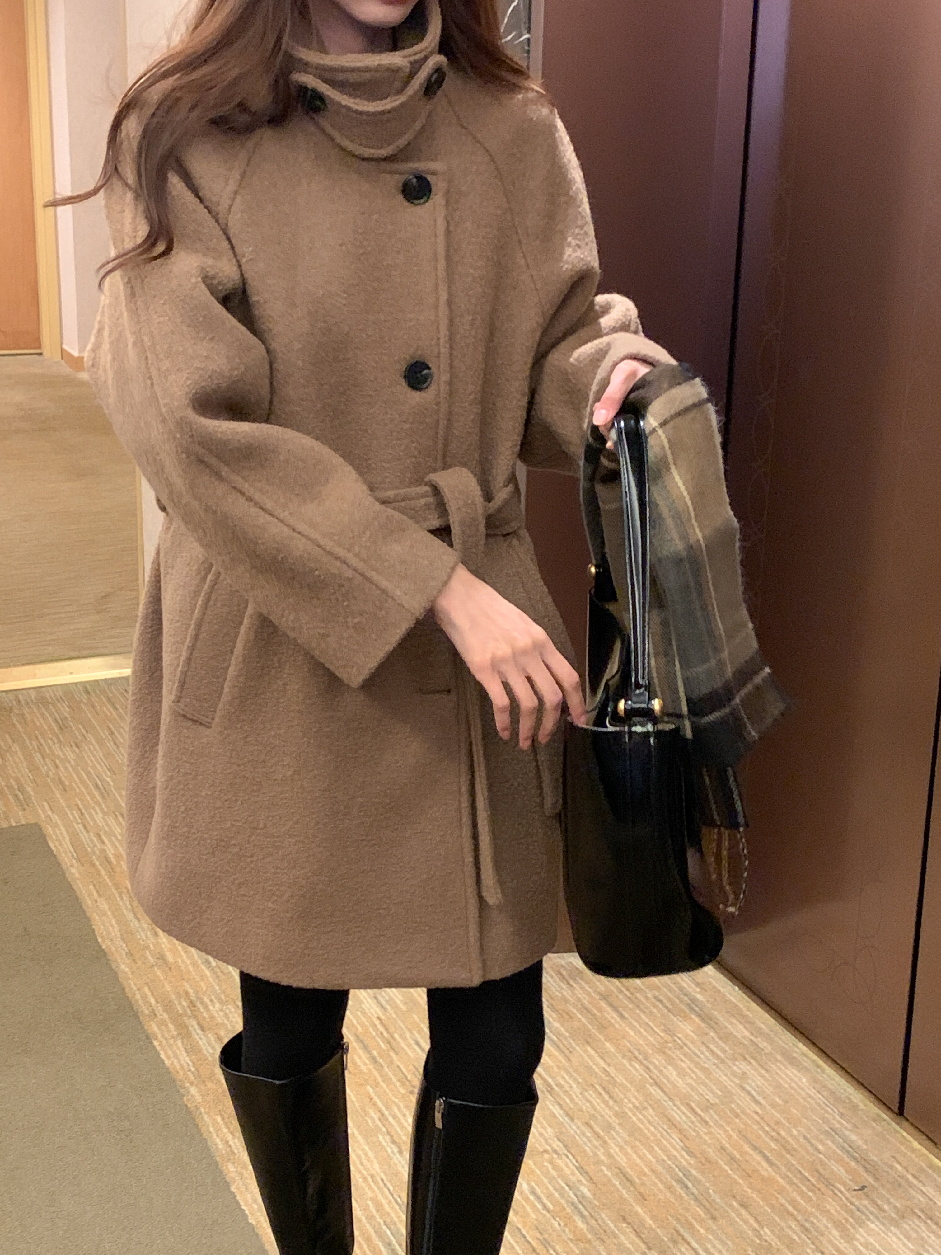 [24 f/w코트] 헤르몬 헤나 하이넥 부클 하프코트 울100 누빔 퀼팅 핸드메이드 640 상세 이미지 108
