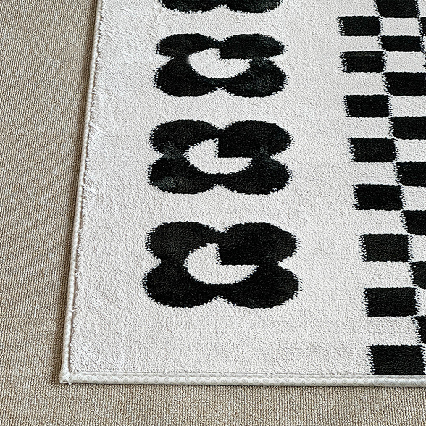 체커 지아트 리사이클 자카드 주방매트 욕실 현관 극세사 논슬립 베이지, 45x120cm - 상세 이미지 5