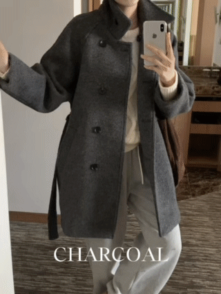 [24 f/w코트] 헤르몬 헤나 하이넥 부클 하프코트 울100 누빔 퀼팅 핸드메이드 640 상세 이미지 2