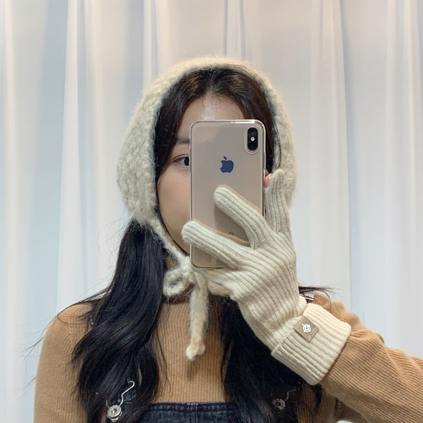 울 니트 뜨개 이어머프 방한 귀도리 귀마개 상세 이미지 11