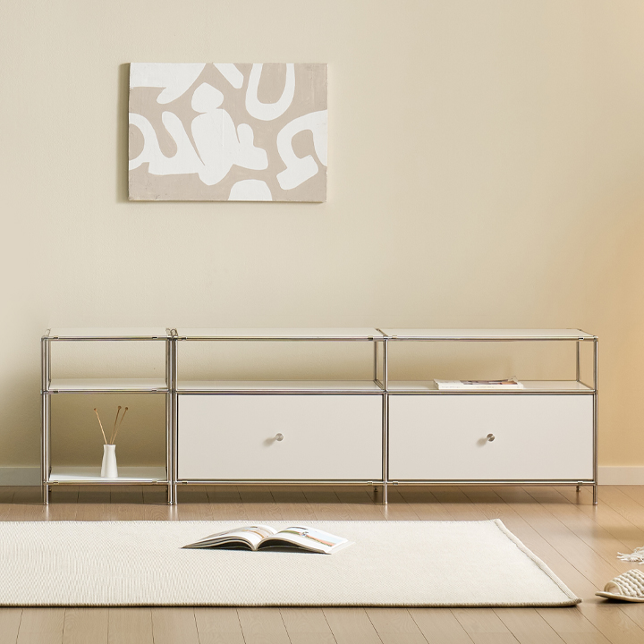 헤이몰리 헤이즈 미드센츄리 모듈 2단 1325 선반장 거실장+2단 400 협탁