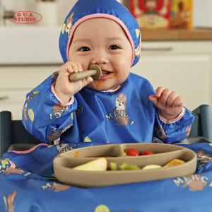 1개+1개 오우아스튜디오 자기주도 턱받이 아기 이유식 앞치마 방수 나시 ... 육아맘 솔직 후기 | 실사용 리뷰 - 상품 이미지 3
