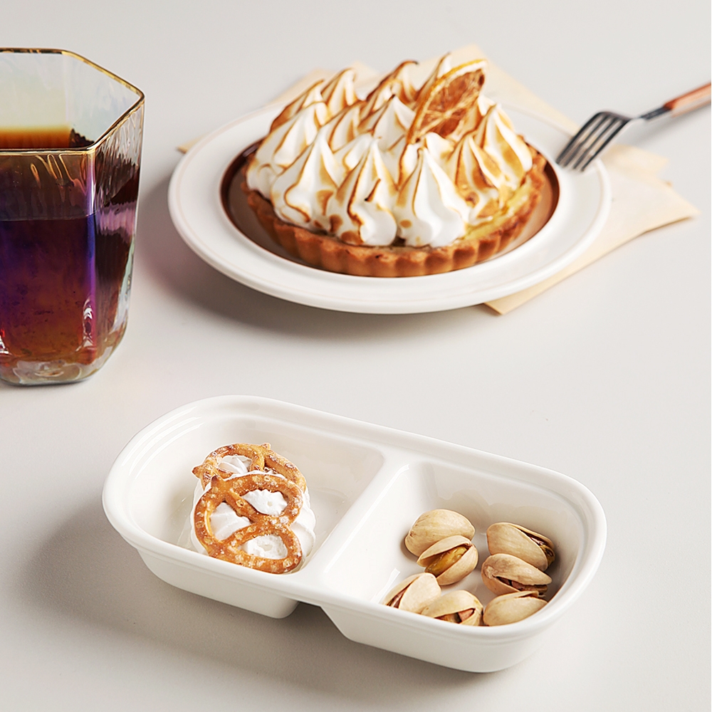 도자기 나눔접시 반찬 서빙그릇 사각 초장 소스 접시 4칸 이미지 8