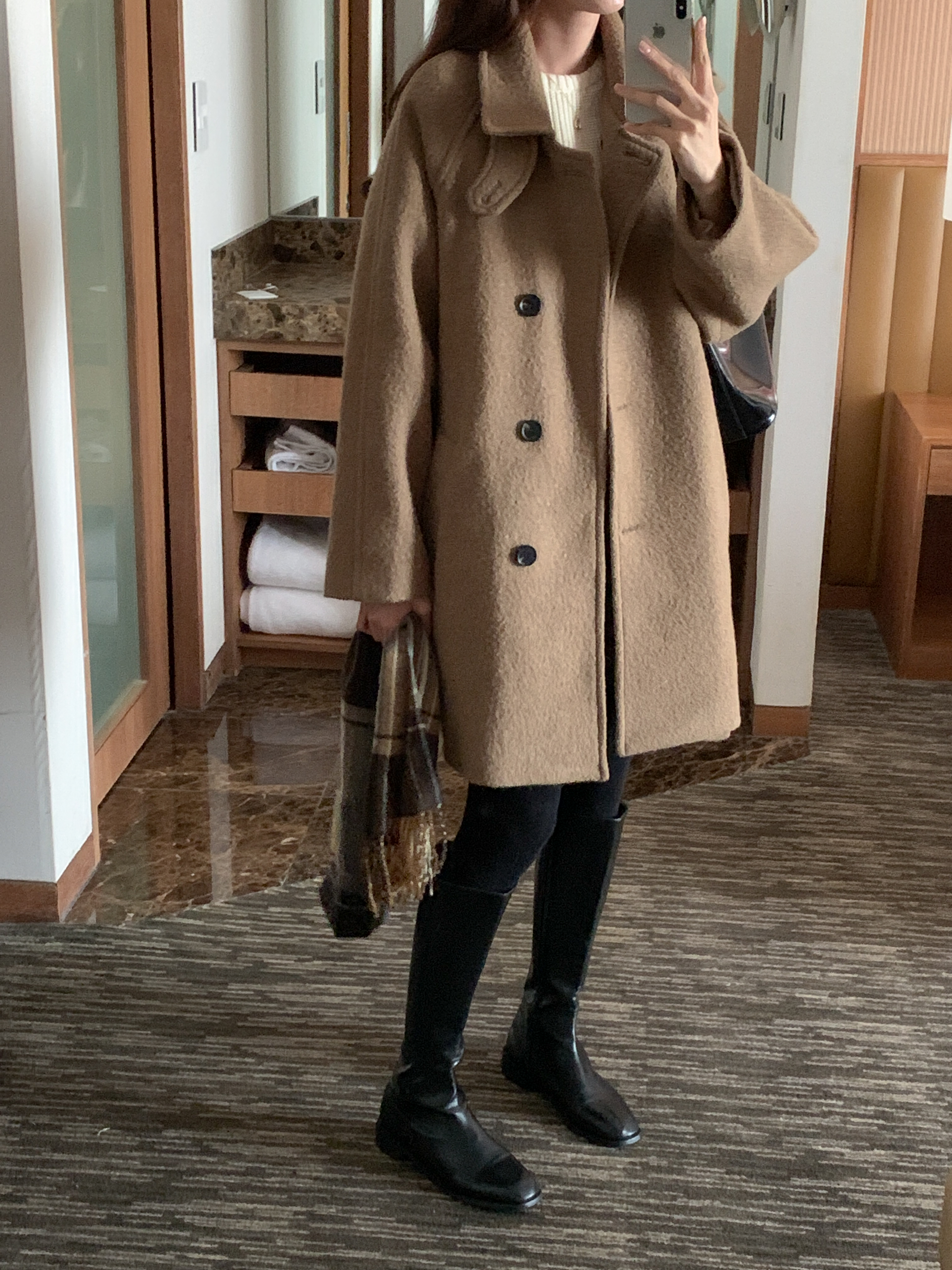 [24 f/w코트] 헤르몬 헤나 하이넥 부클 하프코트 울100 누빔 퀼팅 핸드메이드 640 상세 이미지 97