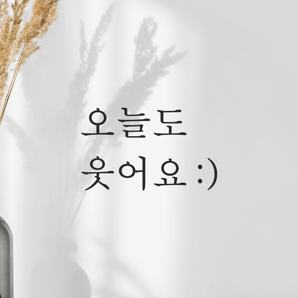 레터링 스티커 오늘도 웃어요 스마일 검정S 거울 현관문 이미지 8