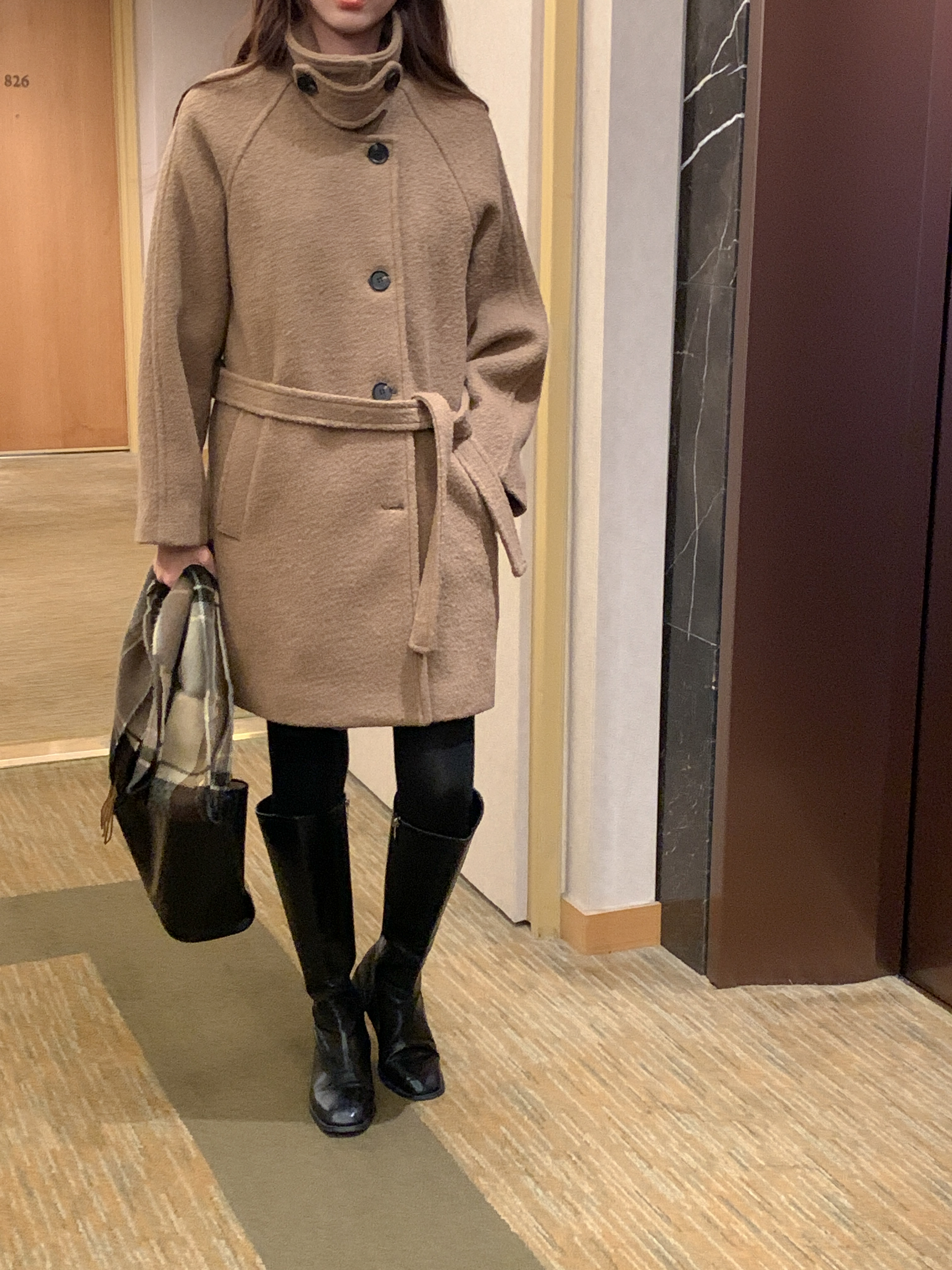 [24 f/w코트] 헤르몬 헤나 하이넥 부클 하프코트 울100 누빔 퀼팅 핸드메이드 640 상세 이미지 124
