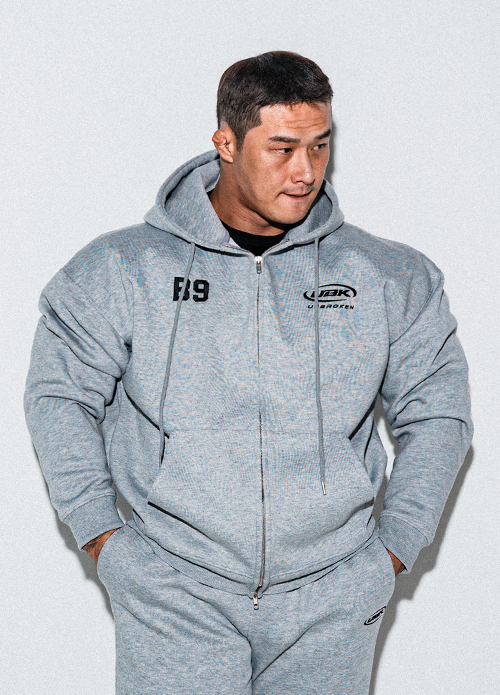 언브로큰 B9 후드집업 멜란지