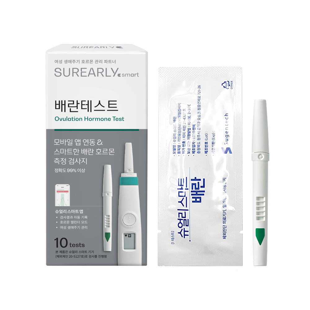슈얼리 스마트 배란테스트기 10개입 배테기(기기 별매) 배란일 - 상세 이미지 4