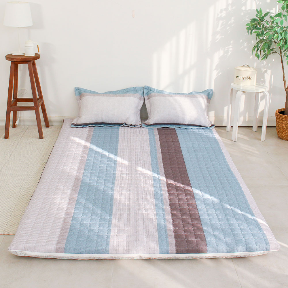 아르떼베딩 루이스 바닥 요매트 (요커버+솜) 까는이불 미끄럼방지 누빔 5cm SS/Q