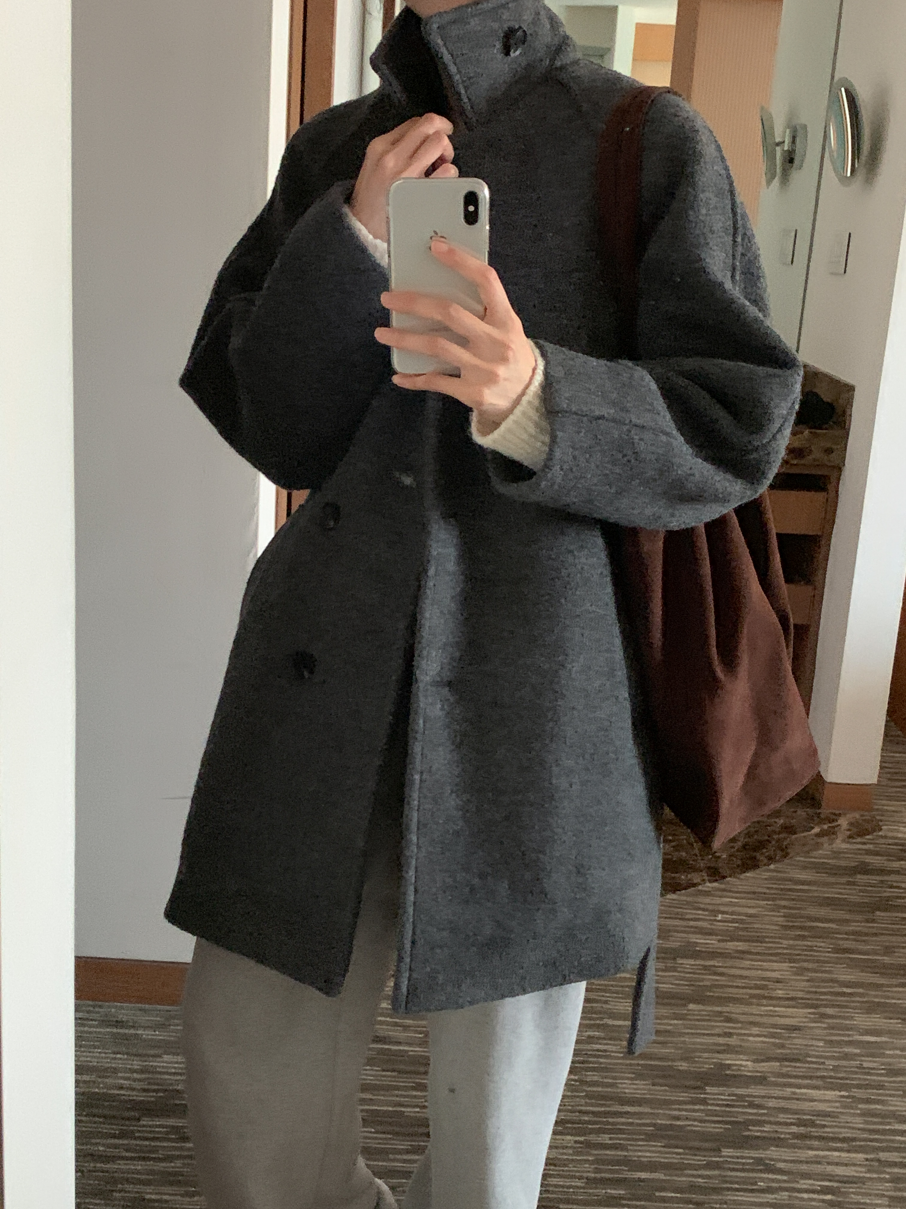 [24 f/w코트] 헤르몬 헤나 하이넥 부클 하프코트 울100 누빔 퀼팅 핸드메이드 640 상세 이미지 30