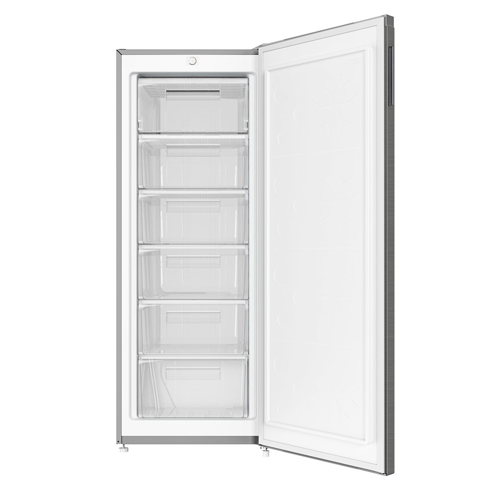 더함 미니 냉동고 스탠드 서랍형 급속냉동 1도어 냉동고 가정용 소형 실버 냉동고 177L