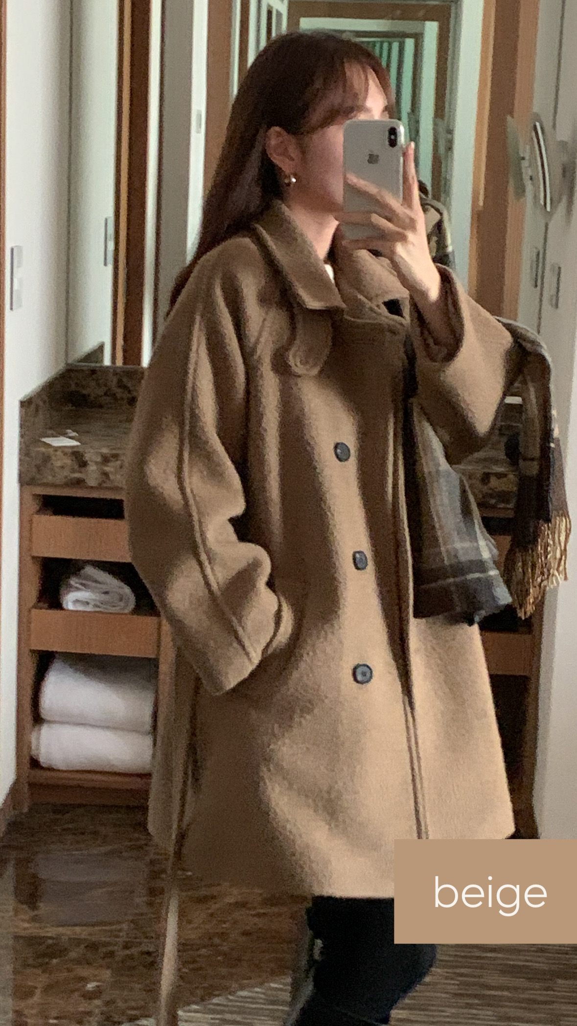 [24 f/w코트] 헤르몬 헤나 하이넥 부클 하프코트 울100 누빔 퀼팅 핸드메이드 640 상세 이미지 9