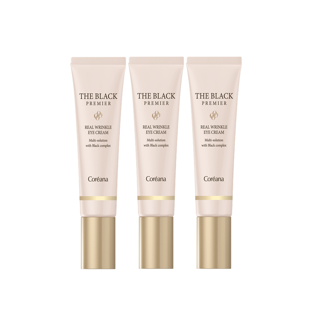 눈가 주름탄력 개선 펩타이드아이크림 코리아나 더블랙 프리미어 아이크림 30ml, 3개