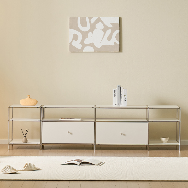 헤이몰리 헤이즈 미드센츄리 모듈 2단 1710 사이드 선반장 거실장+2단 400 협탁