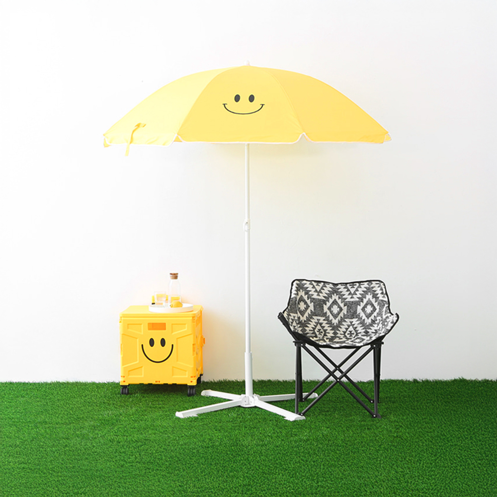 ROMIL 스마일 파라솔 + 캠폴 캠핑 접이식의자 안락형 세트 (+전용가방 포함)