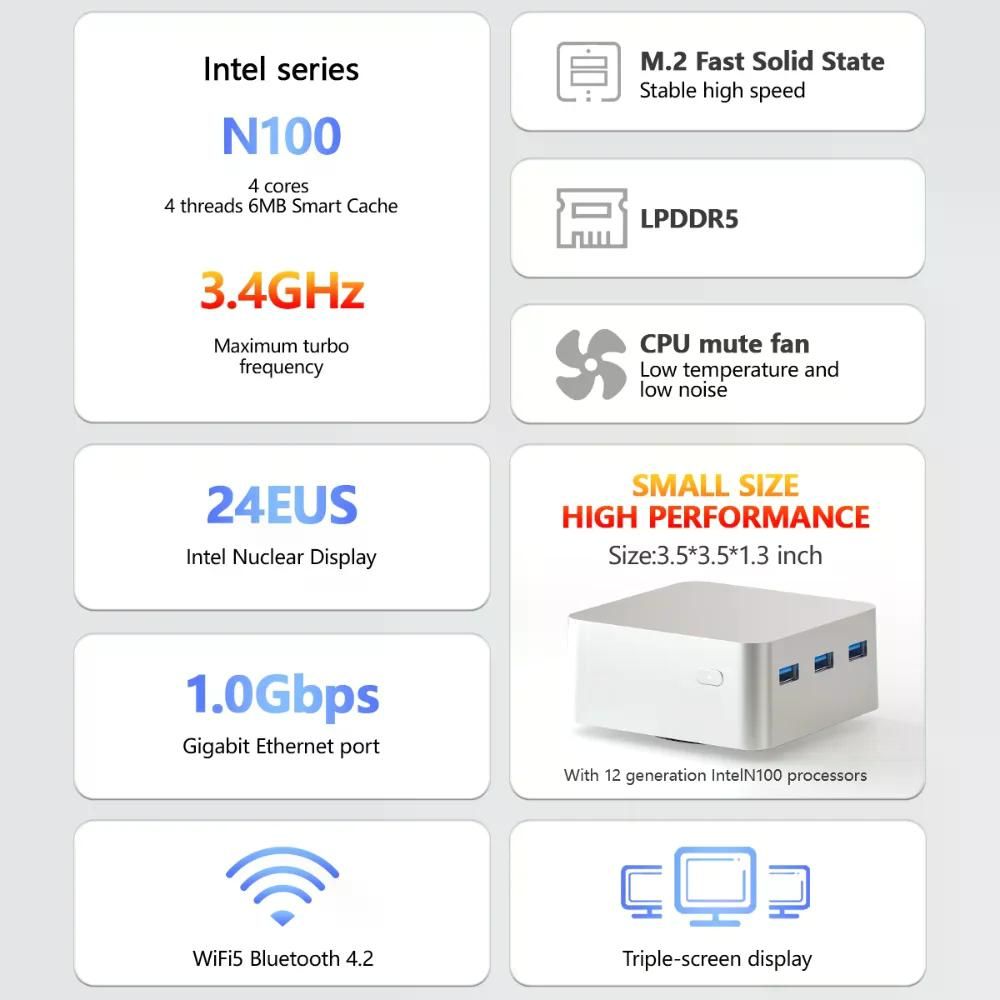 FIREBAT T8 프로 플러스 미니 PC N100 N5095 8GB RAM 256GB N100 8GB 256GB - 상세 이미지 5