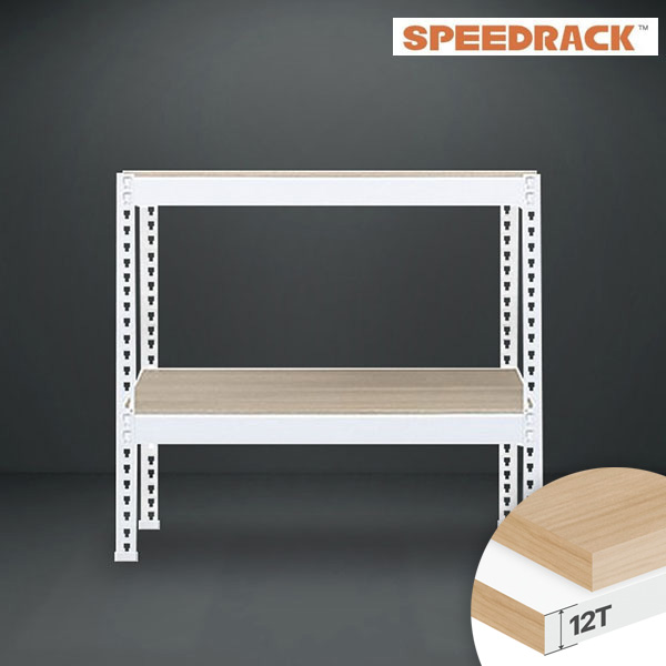 스피드랙 V2 2단 철제선반 12T합판 조립식 앵글 창고 베란다 무볼트 300400420