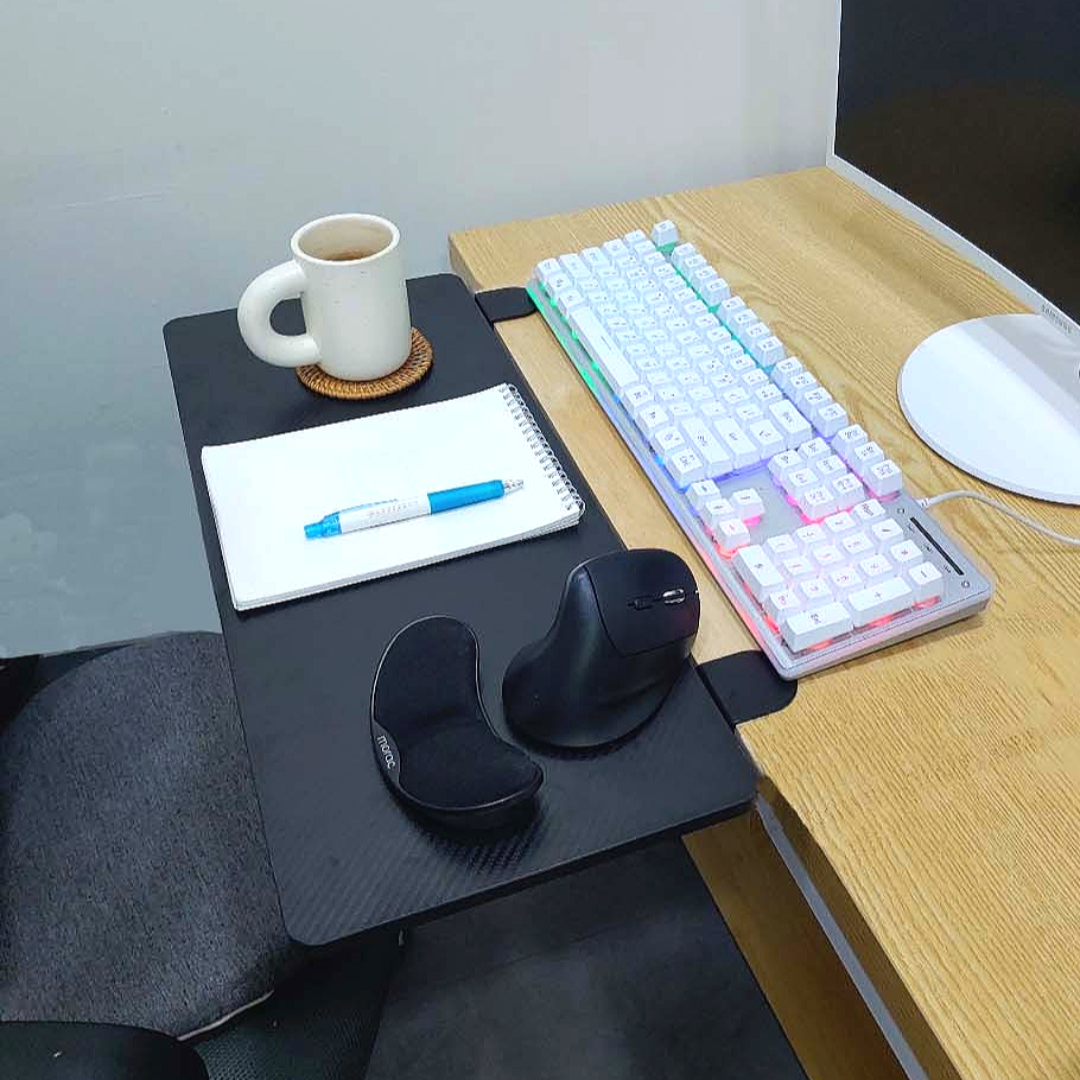 책상연장선반 책상확장 키보드 거치대 받침 보조 데스크 테이블 소형(MDF)
