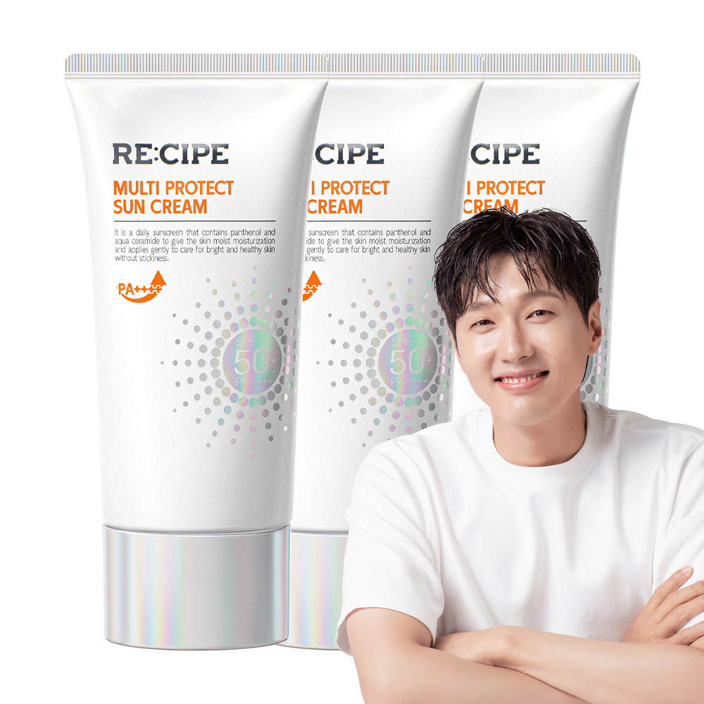 레시피 멀티 프로텍트 선크림 SPF50+PA++++ 60ml, 3개 - 상품 이미지