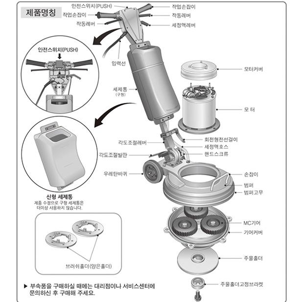 대리석바닥광택기계 18인치 주차장바닥 전기마루광택기 - 상세 이미지 5