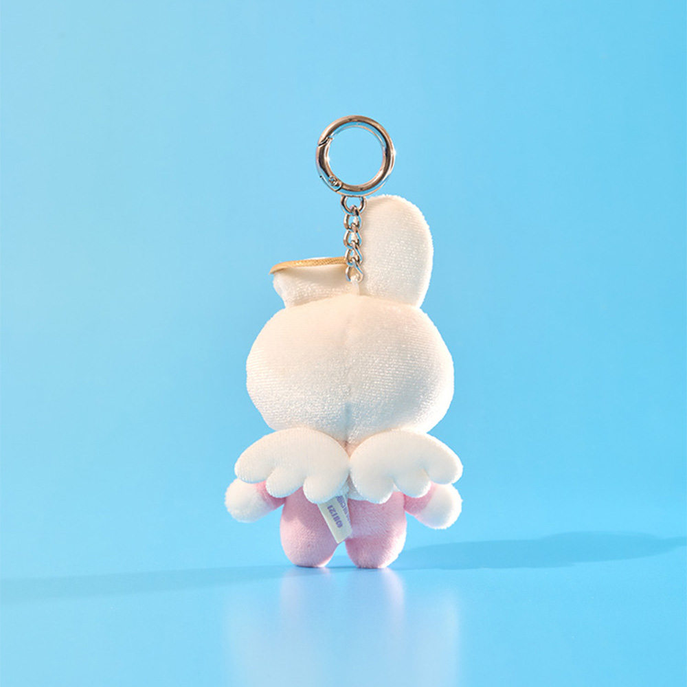 BT21 COOKY 엔젤 앤 빌런 엔젤 인형 키링 : 라인프렌즈