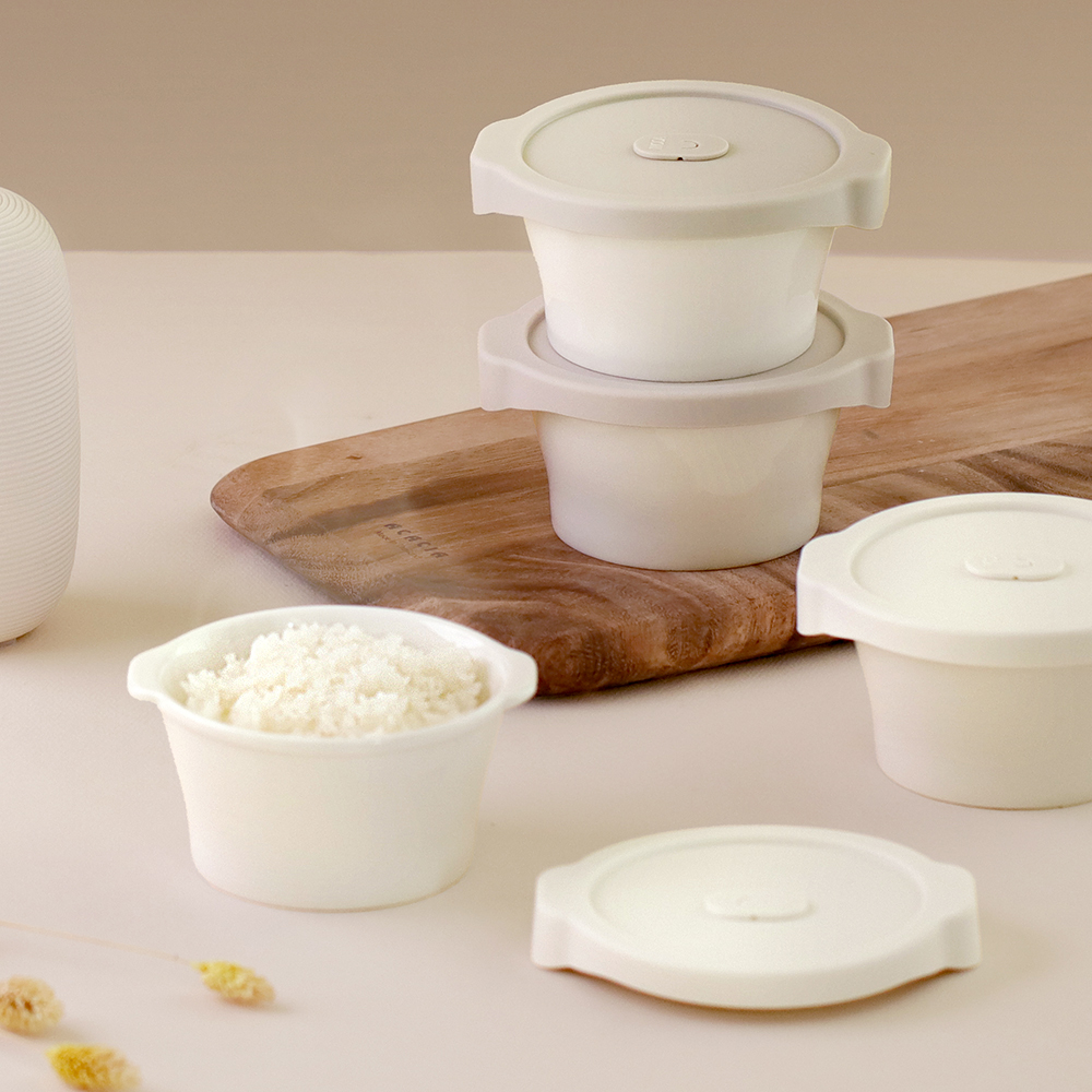 도자기 밥용기 냉동밥 세라믹 온기 전자렌지용 밀폐 소분 보관