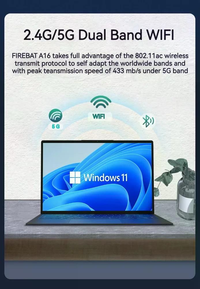 FIREBAT 인텔 N100 N5095 16 인치 노트북 울트라 슬림 DDR4 16G RAM 1TB N5095 16G 512G - 상세 이미지 2